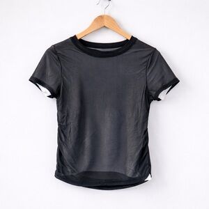 We The Free Black and White Short Sleeve Tee, Mesh Size L